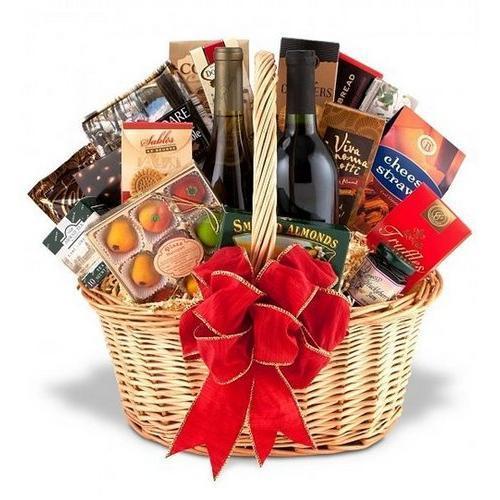 Red and White Wine Gift Basket